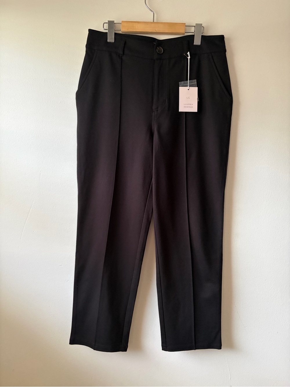LC Lauren Conrad Black Women's Trousers - Straight Leg